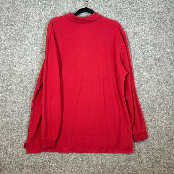L.L Bean Shirt Mens XL Red Polo Shirt Long Sleeve Stretch Collare Casual - Picture 8 of 9